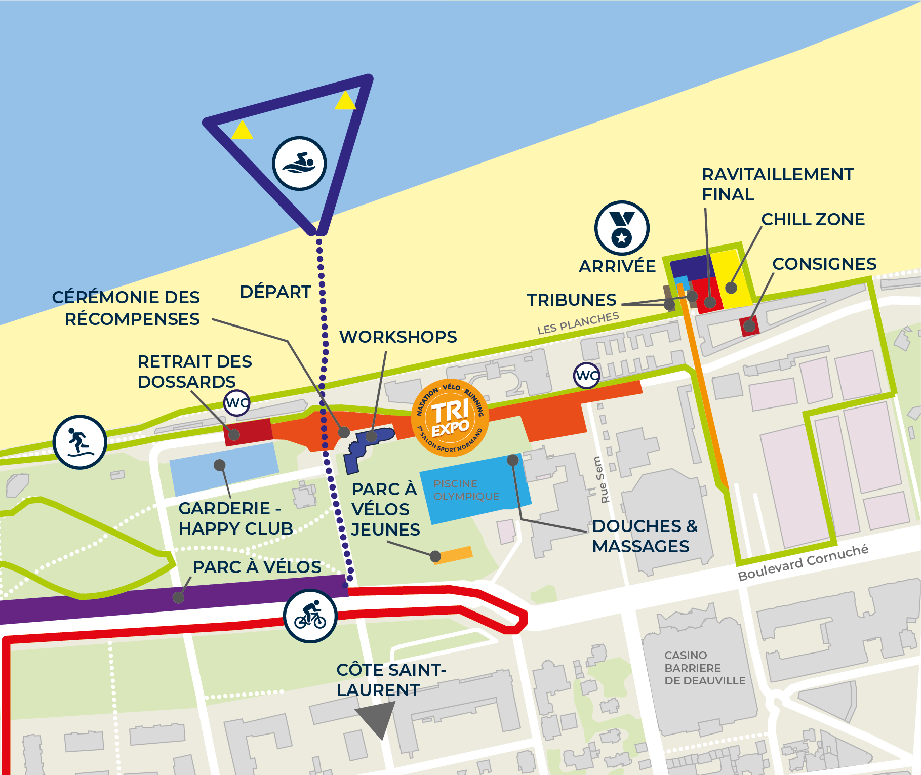 Plan du Village - Triathlon Deauville 2023